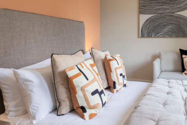 Bedroom at a Jason & Philip serviced accommodation
