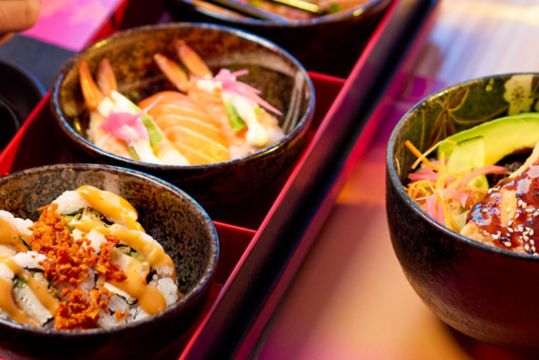 Sushi dishes served at YO! Sushi Cheltenham