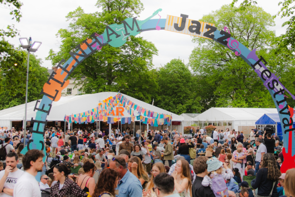 Crowds at Cheltenham Jazz Festival in Montpellier Gardens, Cheltenham - photographed by Still Moving Media and Cheltenham Festivals