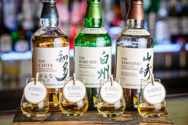 Bottles of Japanese whisky