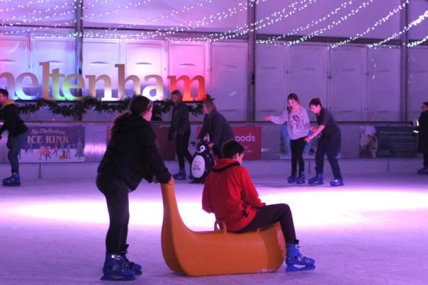 Visitors ice skating at Cheltenham Ice Rink.