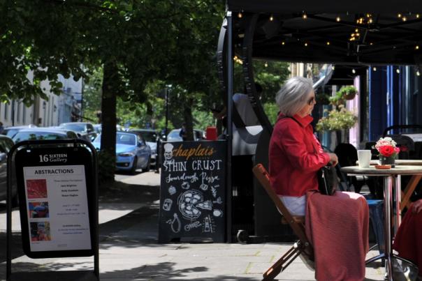 People dining outside Chaplais Kitchen in Montpellier Cheltenham.