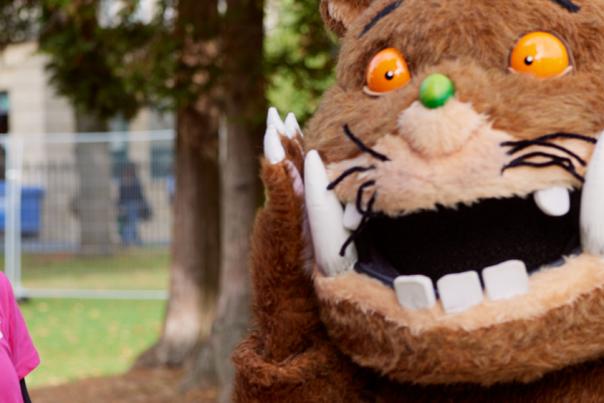 Cheltenham Literature Festival team and The Gruffalo.