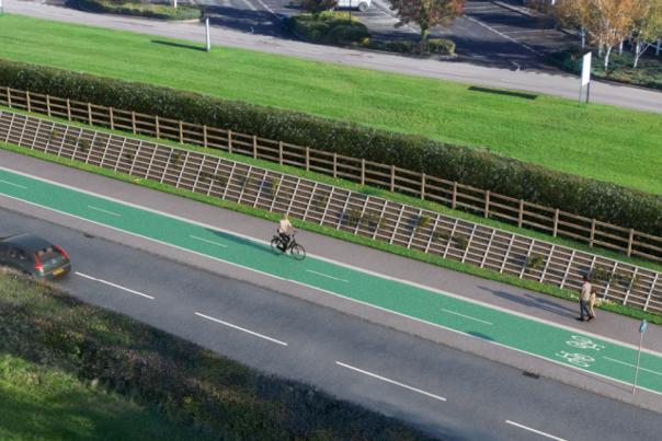 New cycle path, A435 section in Cheltenham