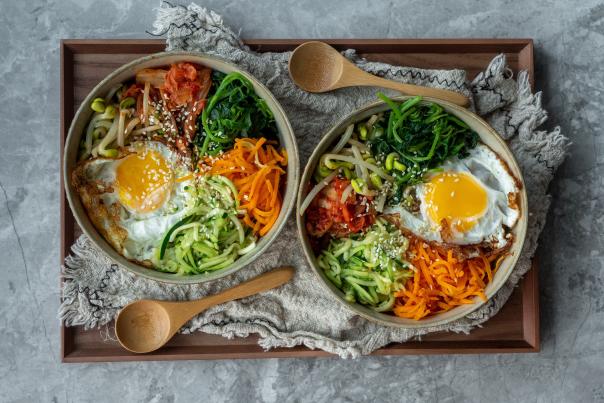 Two Plates of Korean Food