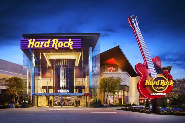 The entrance to the Hard Rock Casino in downtown Cincinnati
