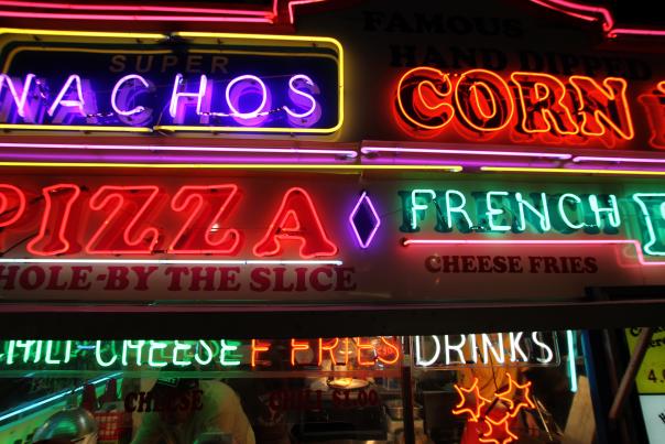 Neon Fair Food Sign