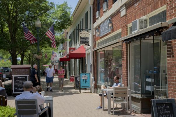 Shops in downtown Worthington in Columbus, OH