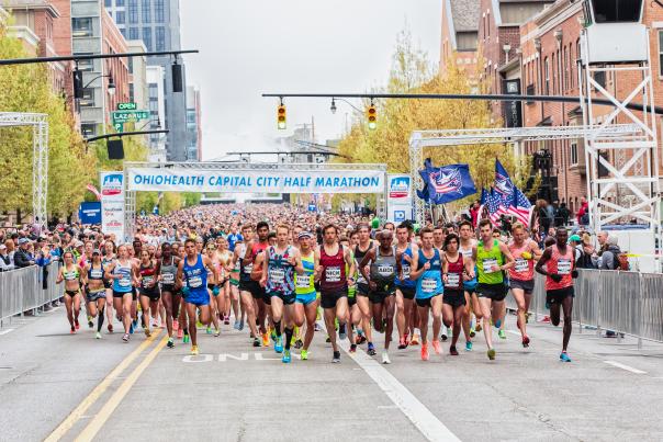 OhioHealth Cap City Half Marathon starting line