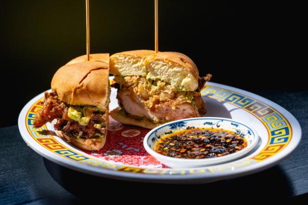 An image of the Chili Crisp Chicken Sando from Cobra