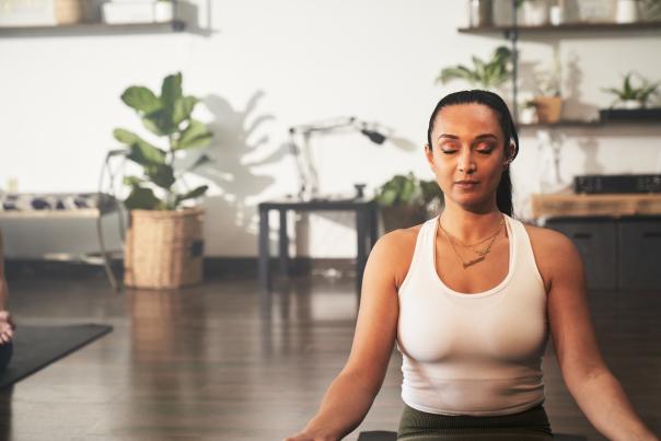 Woman in meditation pose