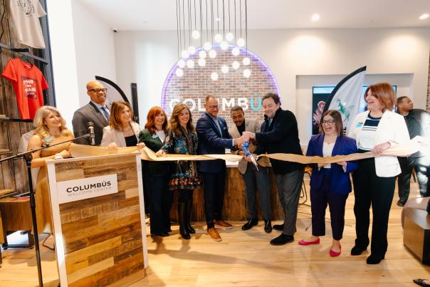 Key officials cut ribbon at Columbus Welcome Center grand opening