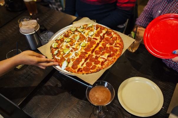 Donato's pizza at Black Brick Bar in the Short North Arts District