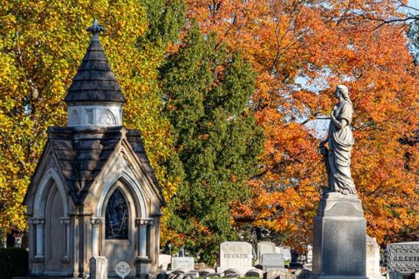 Greenlawn Cemetery in the Fall