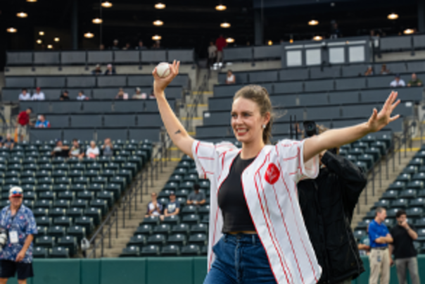 Claire Coder at Columbus Clippers Game