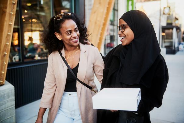 Two women shopping in the Short North Arts District