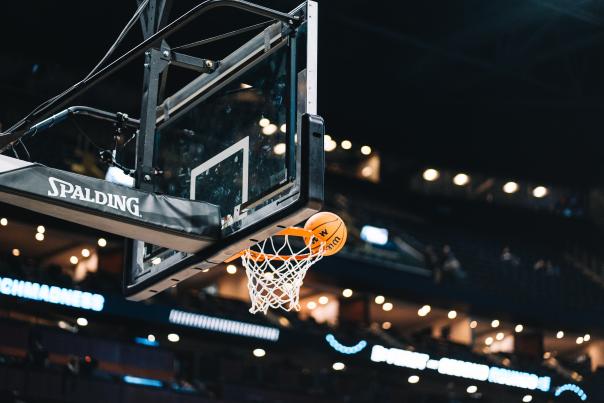 Basketball on rim