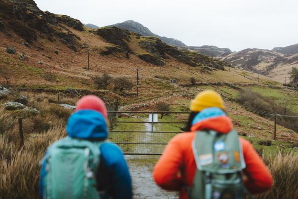 Two women hiking