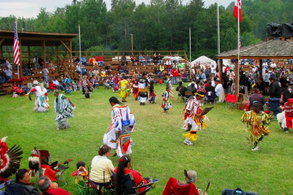 Native American dancers at Pow Wow in Grand Portage, MN.