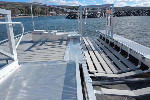 Adaptive Kayak Launch installed in the Grand Marais harbor