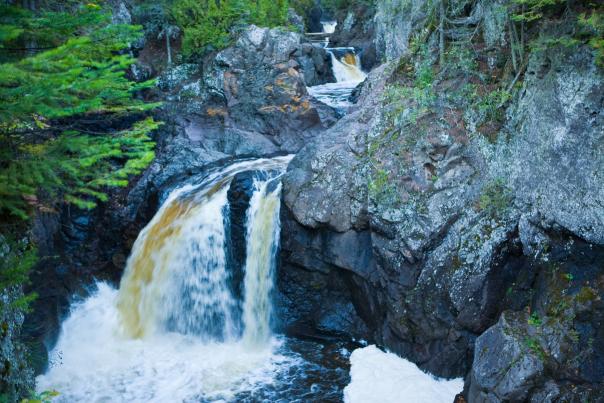A Waterfall flowing during the spring