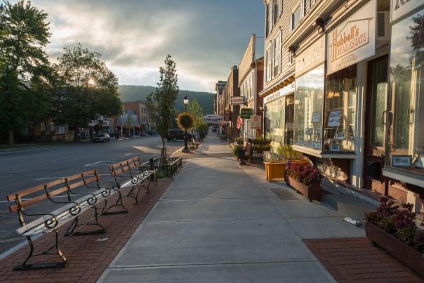 A view of cooperstown at sunrise