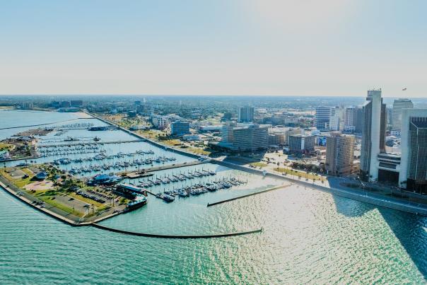 Downtown Corpus Christi Aerial View Marina