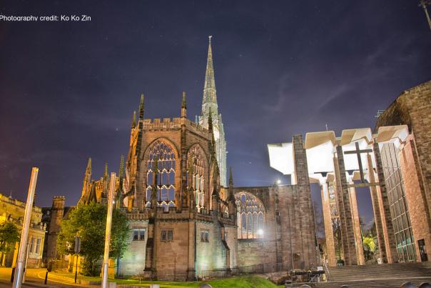 Coventry Cathedral at night