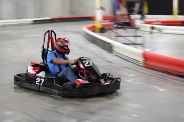 Man In Go-cart at Autobahn Speedway in Lamoyne, PA