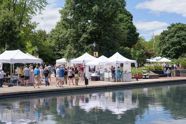 Art on the Commons tents