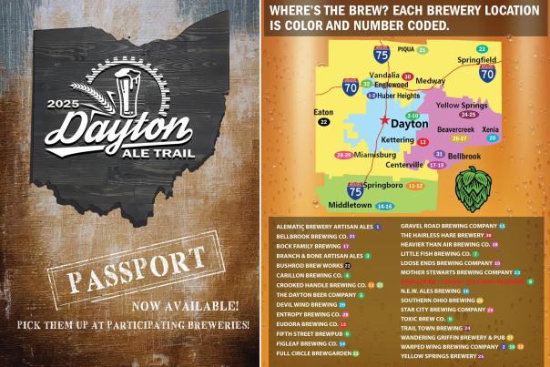 2025 Dayton Ale Trail Passport Graphic & Brewery Map