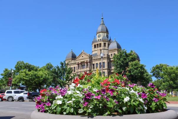 Courthouse with Flowers