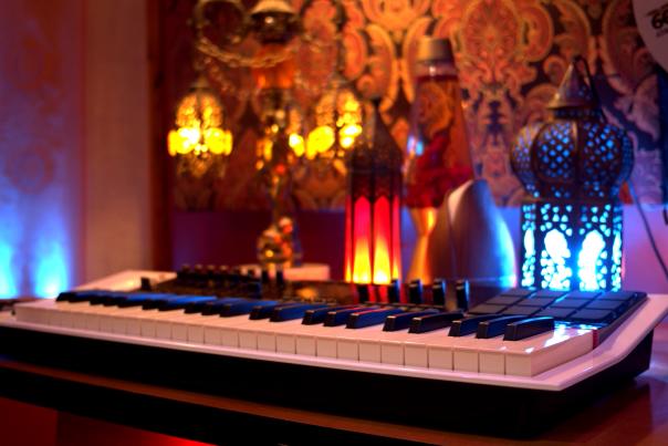 A keyboard at The Panhandle House Recording Studio