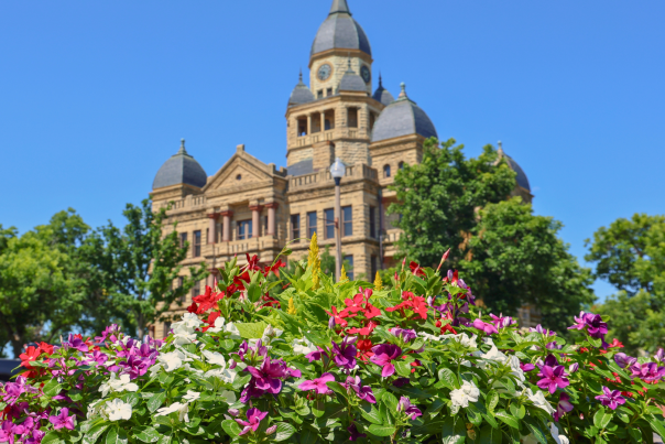 Courthouse on the Square with Flowers