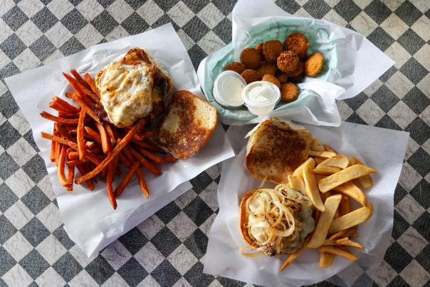 Burgers on a Table