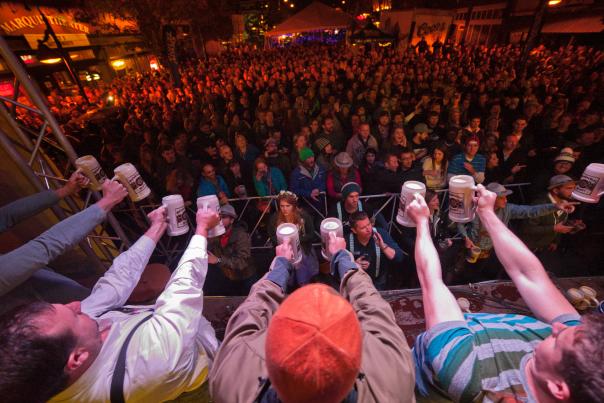 Oktoberfest entertainment on stage