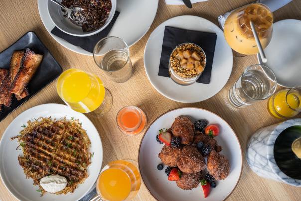Breakfast spread at the Bindery in Denver, Colorado