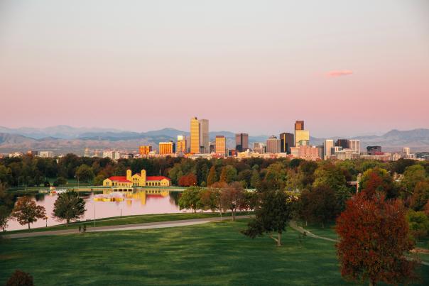 Fall colors around City Park in Denver, Colorado