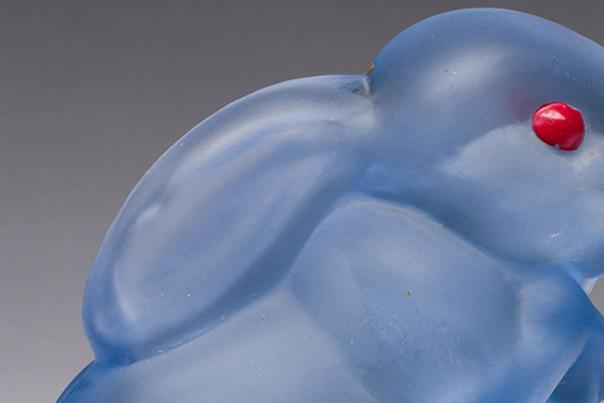 Carden City Glass Bunny cotton dispenser at Kirkland Museum of Fine & Decorative Art