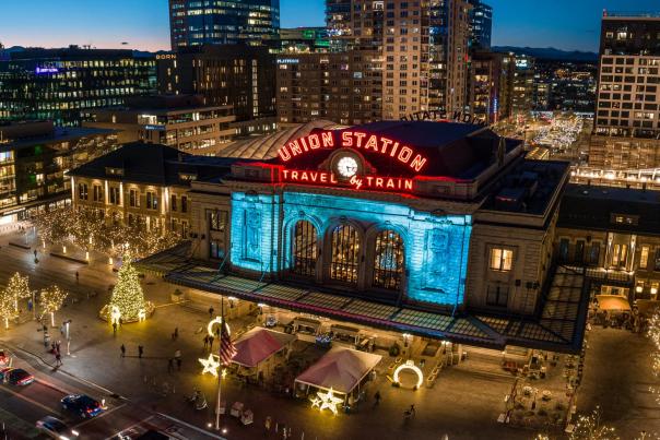 Denver Union Station holidays lights