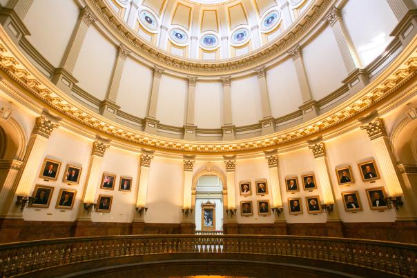 Interior view of the dome at the Colorado State Capitol Building