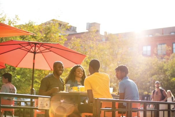 Family patio dining in Denver, Colorado