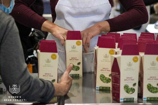 Workers preparing products at the Women's Bean Project in Denver, Colorado.