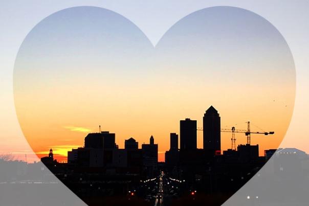 Des Mines heart skyline