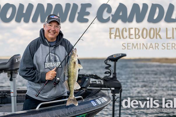 Professional Devils Lake, ND fishing guide Johnnie Candle holding a walleye