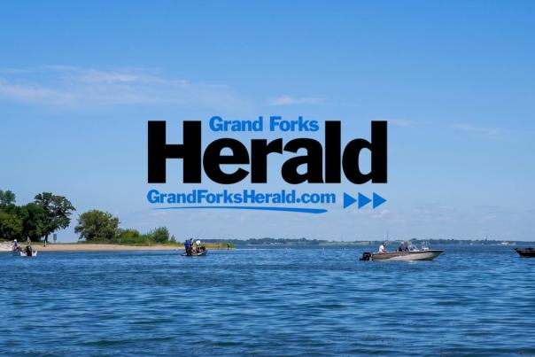 Fishing on open water on Devils Lake, North Dakota