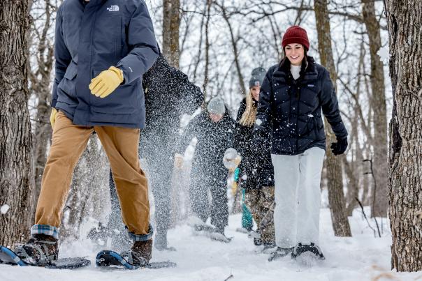 Devils Lake snowshoeing