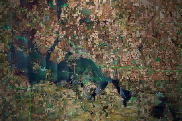 Hunting land plots around Devils Lake, North Dakota using On X hutning app.