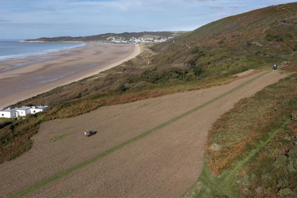 image shows grassland in North Devon