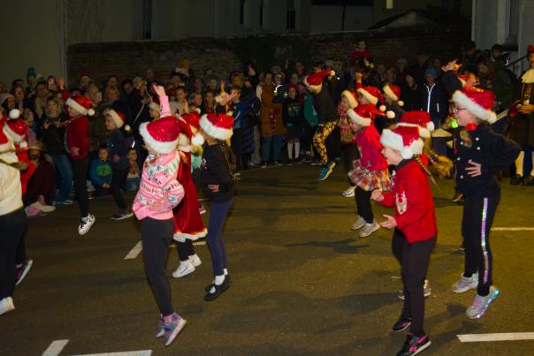 children dance performace during carnival at Ottery St Mary